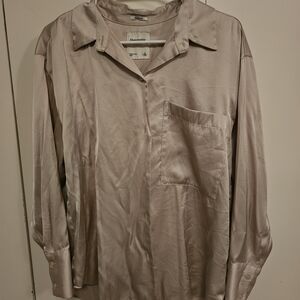 Abercrombie & Fitch Women's Cream Button Down Shirt